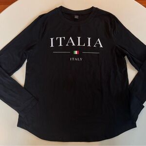 SHEIN Black Italia Long Sleeve Tee
